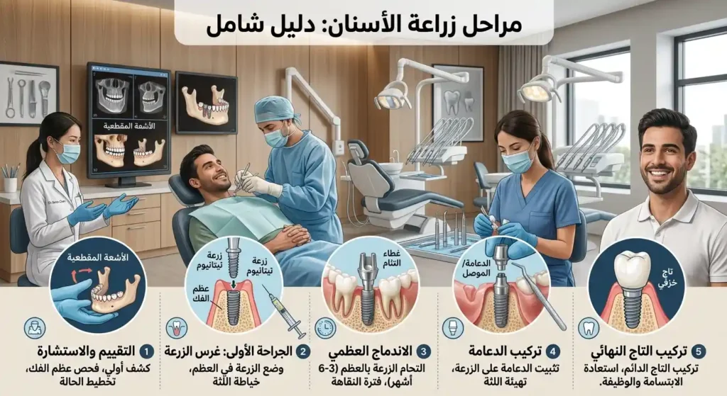 مراحل زراعة الاسنان